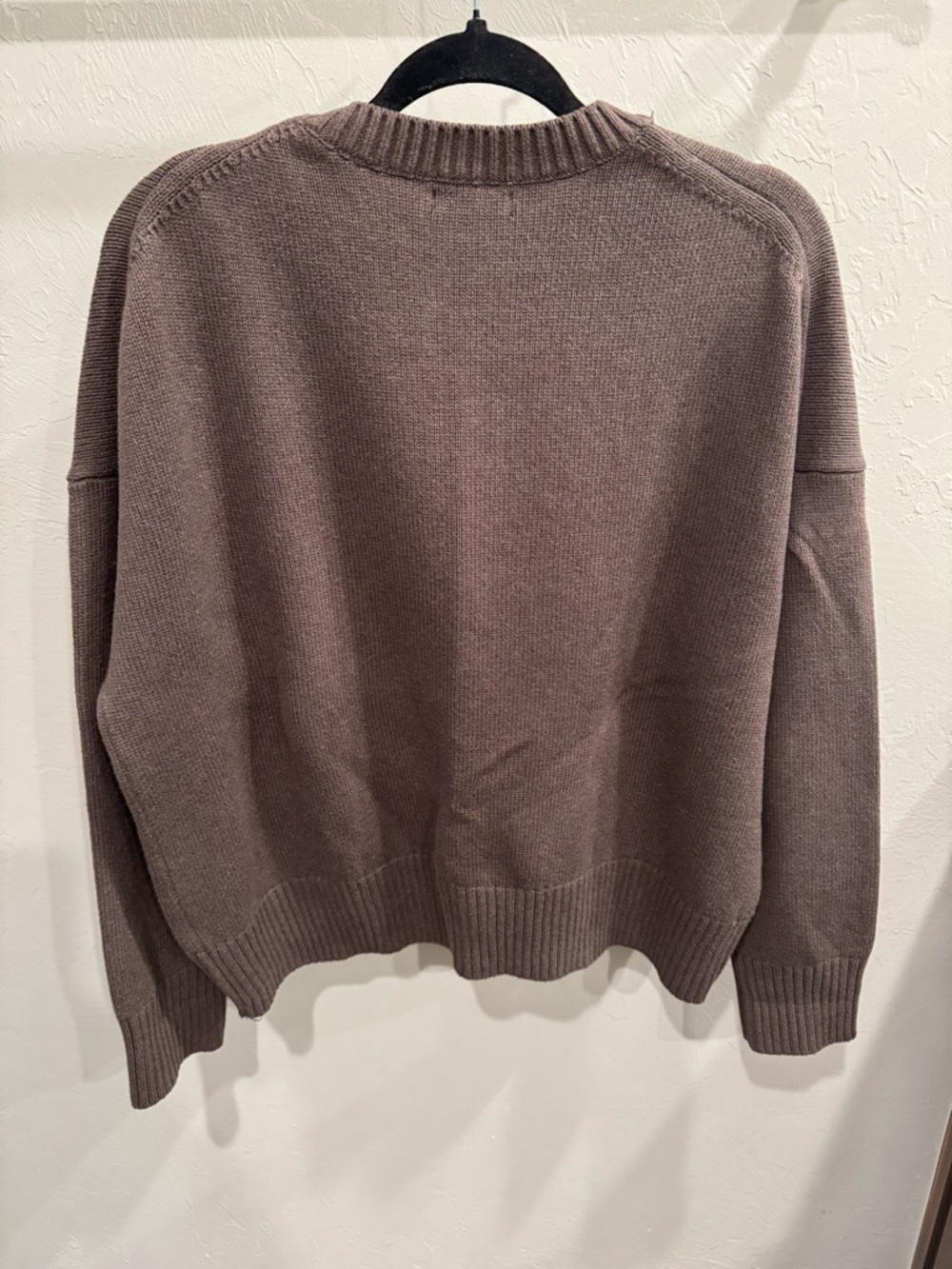 Quince Cotton Boyfriend Sweater in Heather Brown - Picture 2 of 3